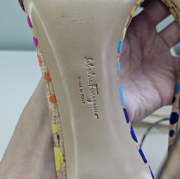 Salvatore Ferragamo Multicolor Polka Dot Heels - Picture 6 of 7